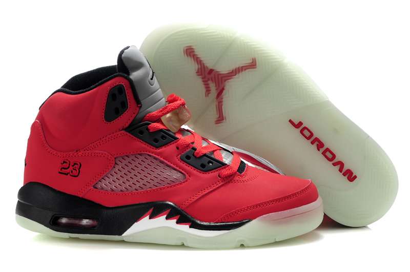 2014 Air Jordan 5 Glow In The Dark Varsity Red Black New Style